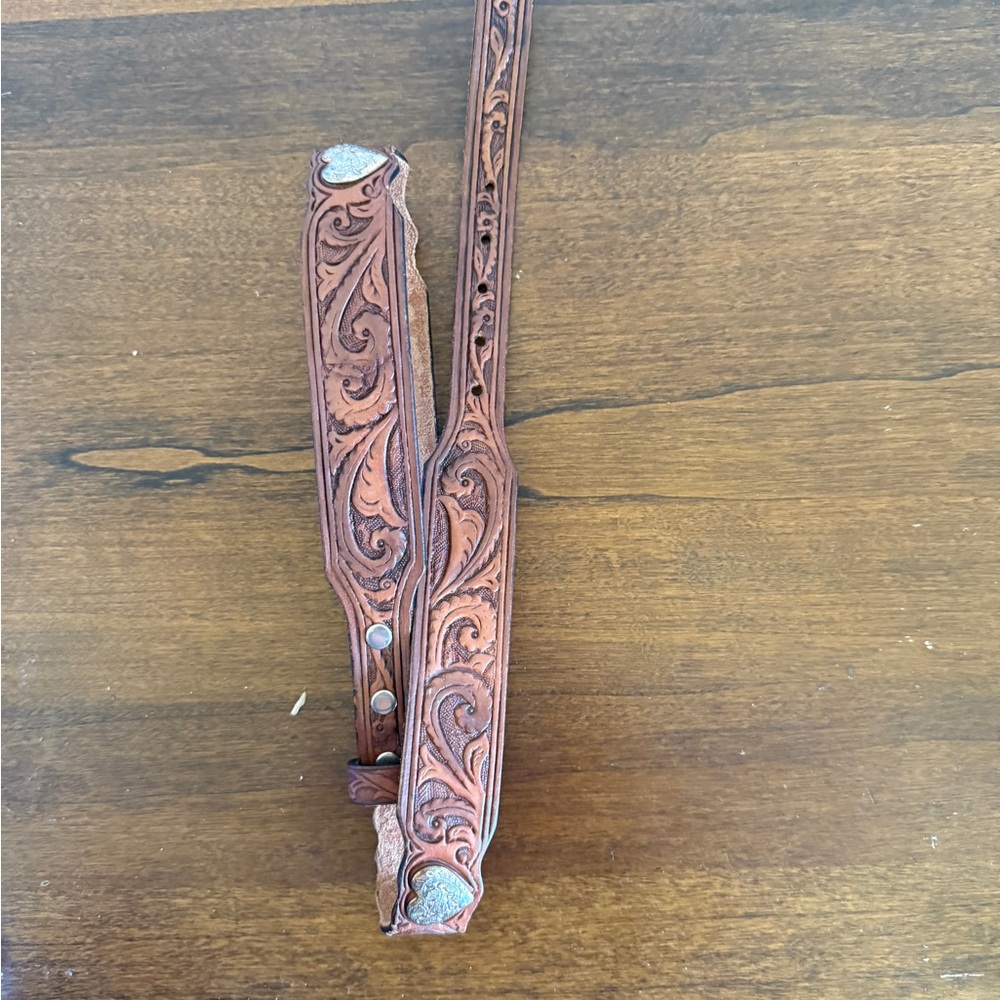 Brighton Brown Leather Belt with Silver Accents